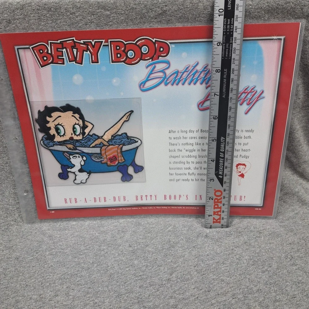 Betty Boop Patch Bathtime Betty Pudgy Clothing Bag Patch Collectible Vintage New